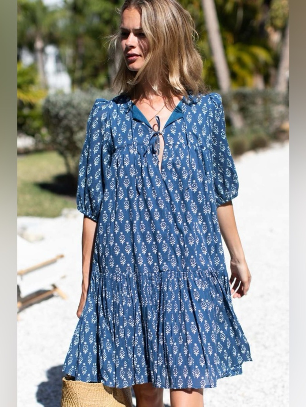 Emerson Fry ISLA DRESS - MARGUERITE BLUE ORGANIC